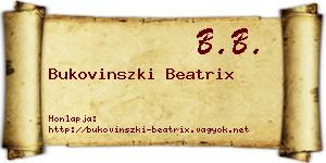 Bukovinszki Beatrix névjegykártya